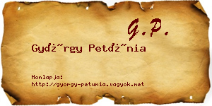 György Petúnia névjegykártya